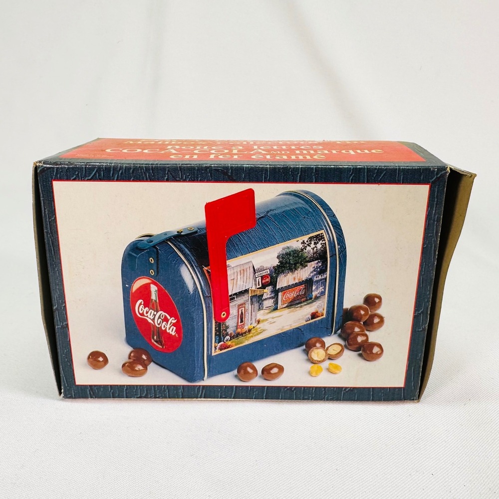 Vintage 1999 Coca-Cola Mailbox Collectors‎ Tin Giftco Blue General Store